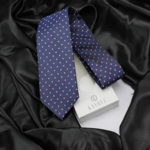 Kovove The Polka Abstract Fusion Blue Necktie For Men