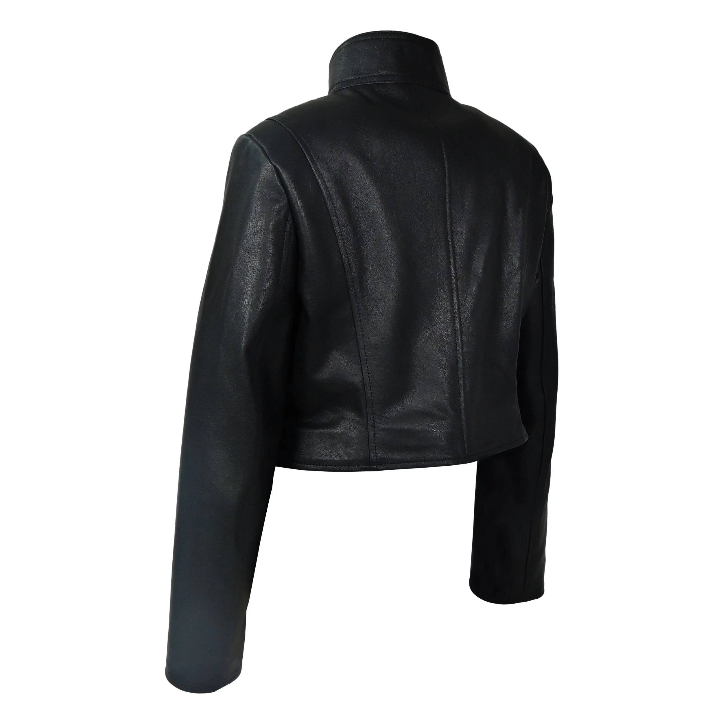 Ladies Sexy Short Cut Bolero Leather Jacket