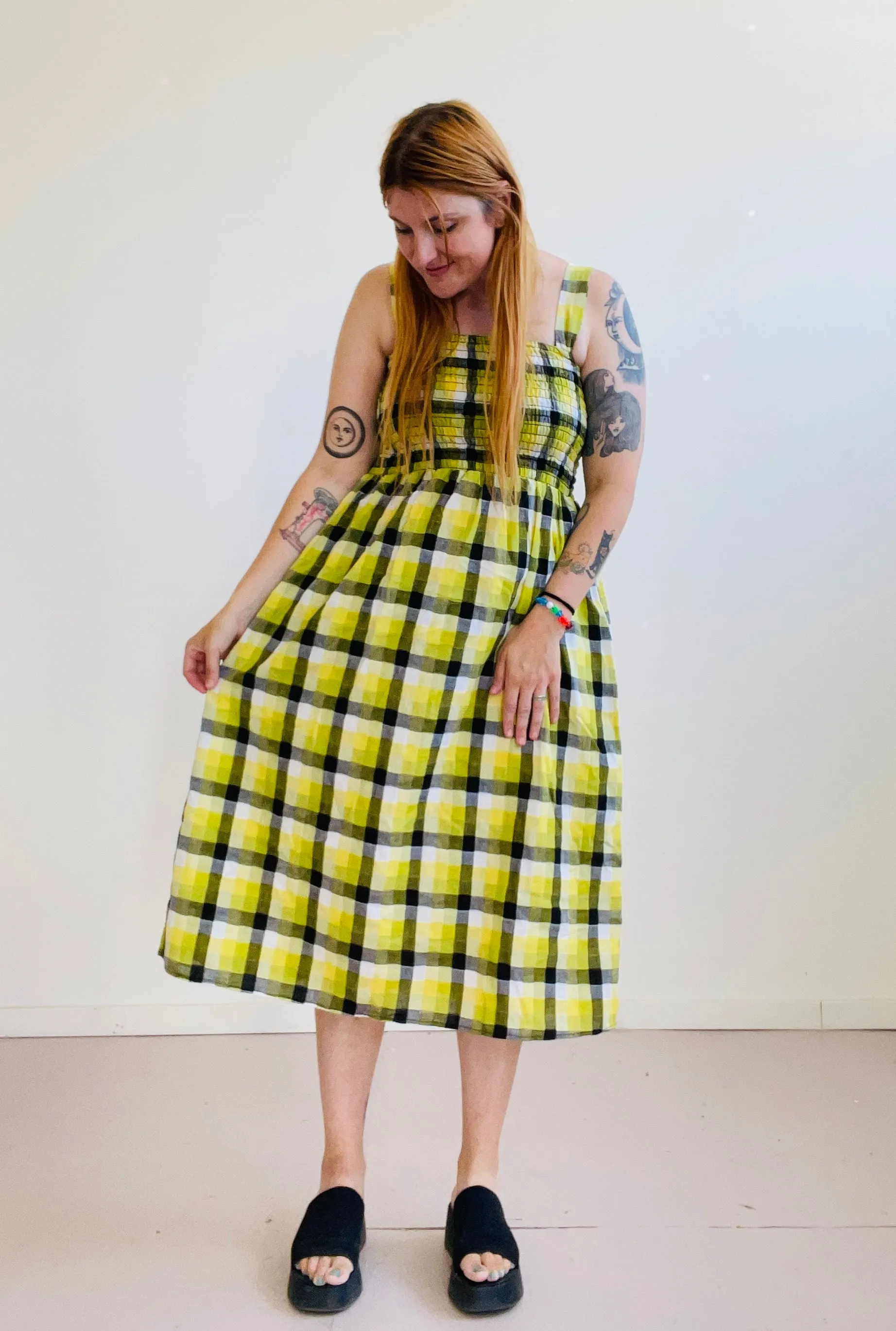 Leah in Bumblebee Checker