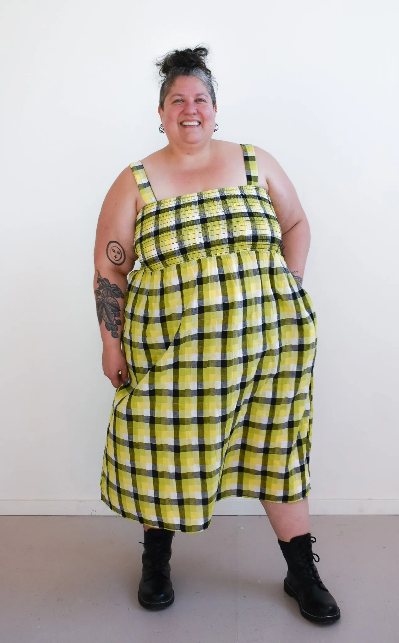 Leah in Bumblebee Checker