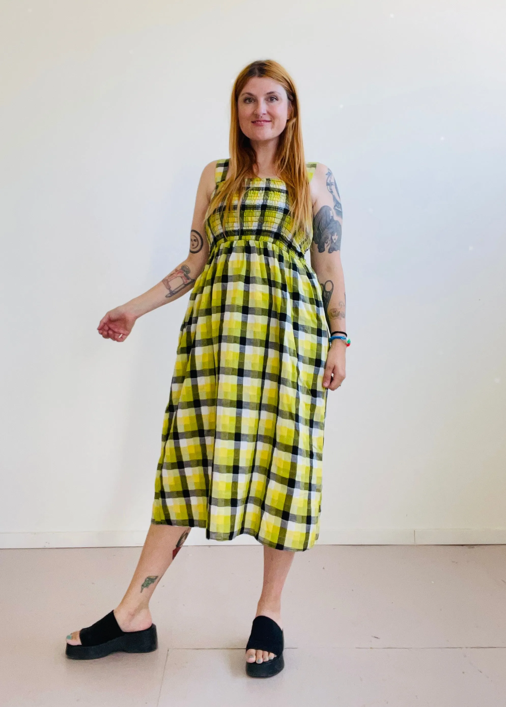 Leah in Bumblebee Checker