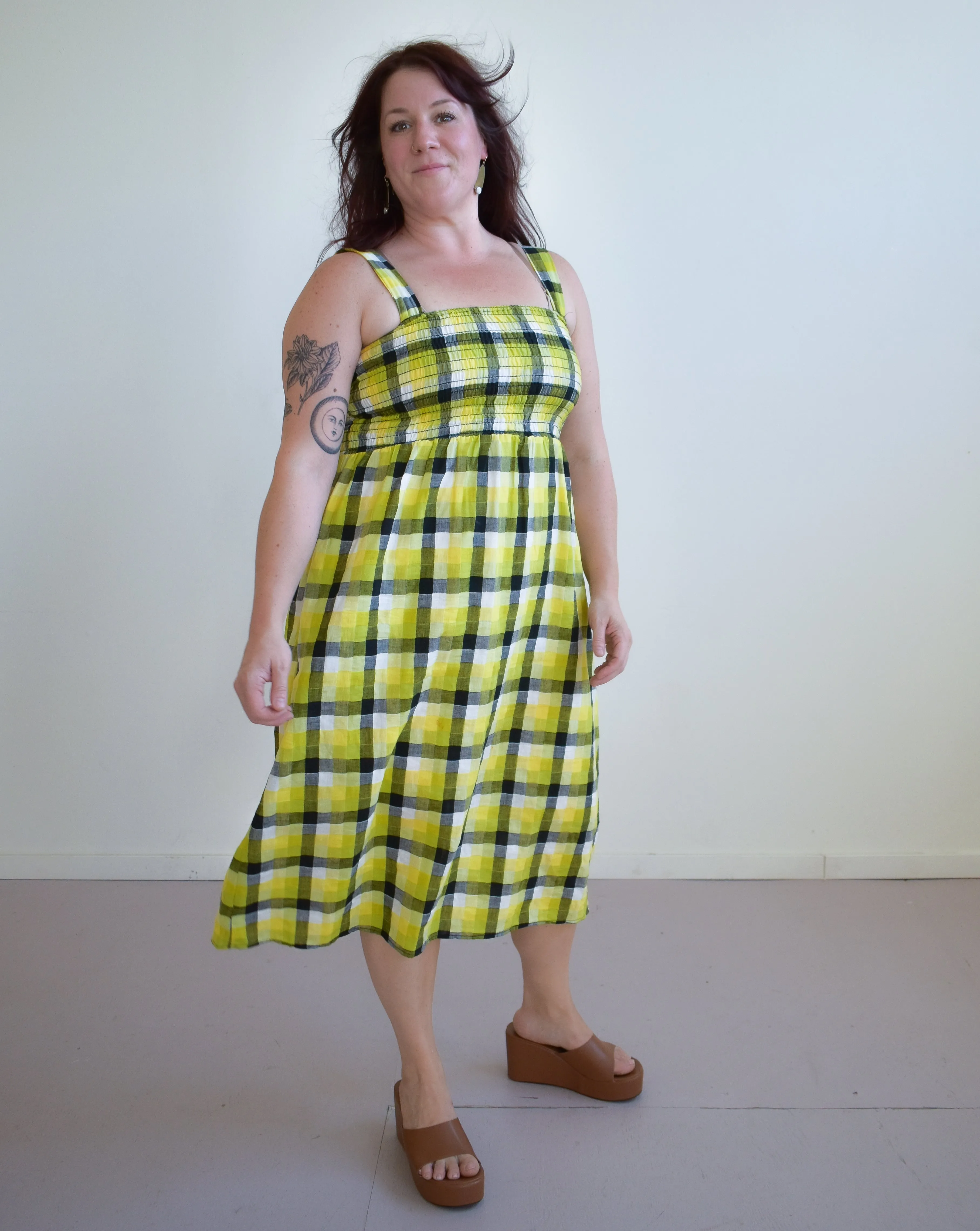 Leah in Bumblebee Checker