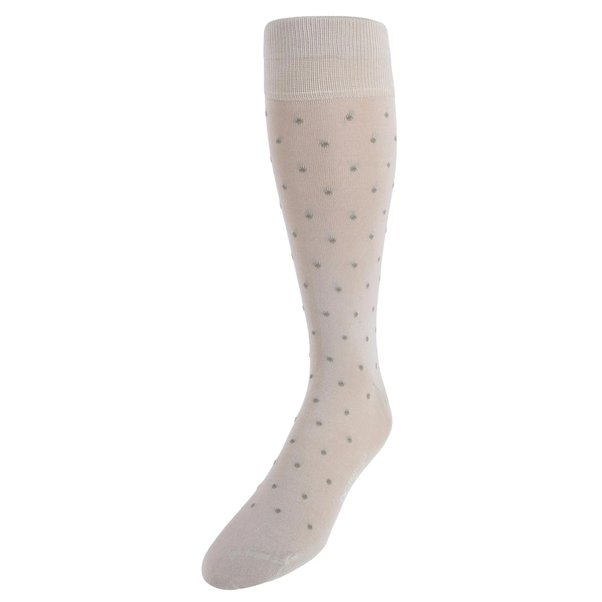 Leo Polka Dot Mercerized Cotton Mid-Calf Socks