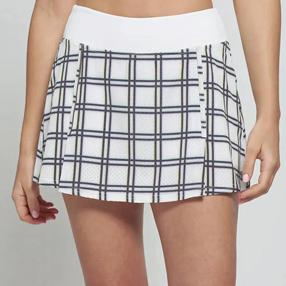 Lija Women's Break Free Printed Run Skort - Plaid