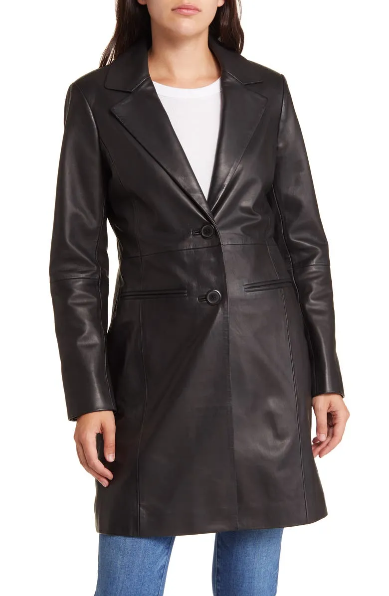 Longline Leather Coat