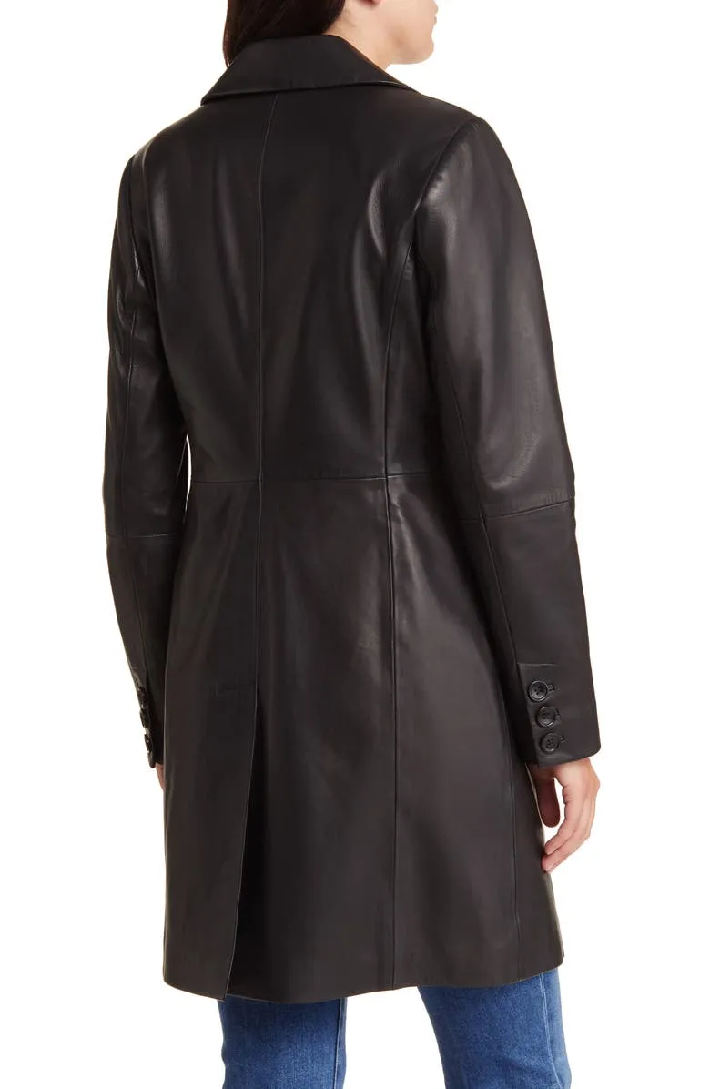 Longline Leather Coat