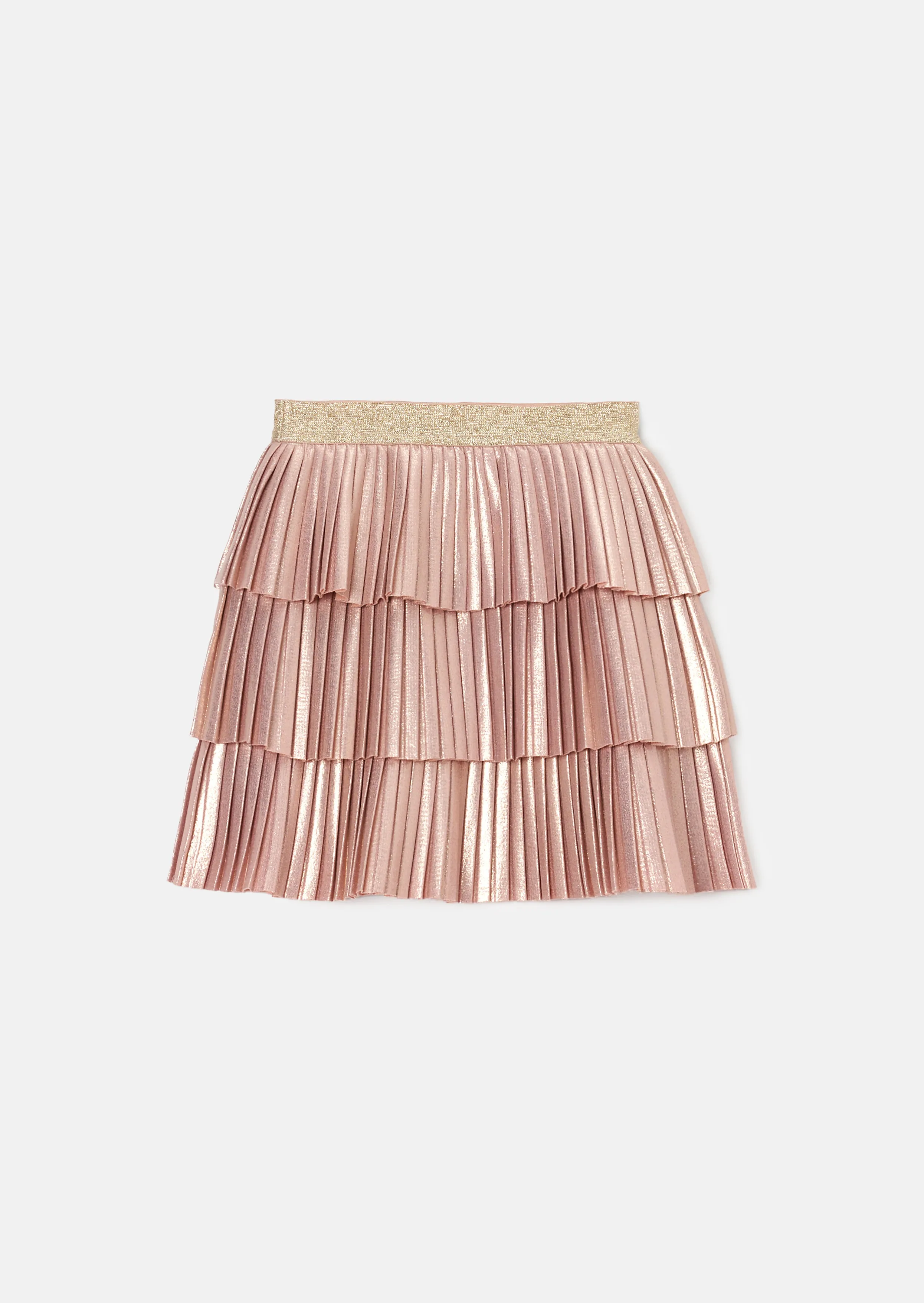 Lucile Copper Metallic Pleated Skirt