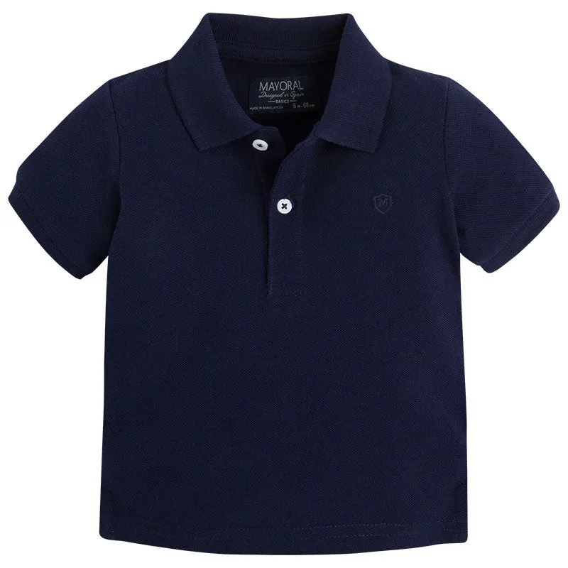 Mayoral Baby Boy Polo Top in White, Navy or Pale Blue 102