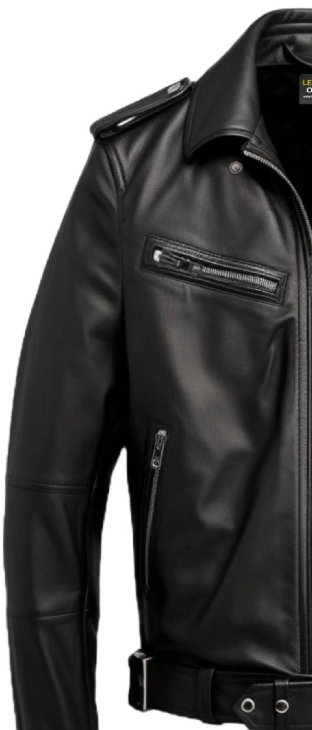 Men Black Leather Jacket - Biker Black Jacket