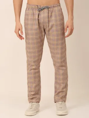 Men'S Checked Cotton  Track Pants