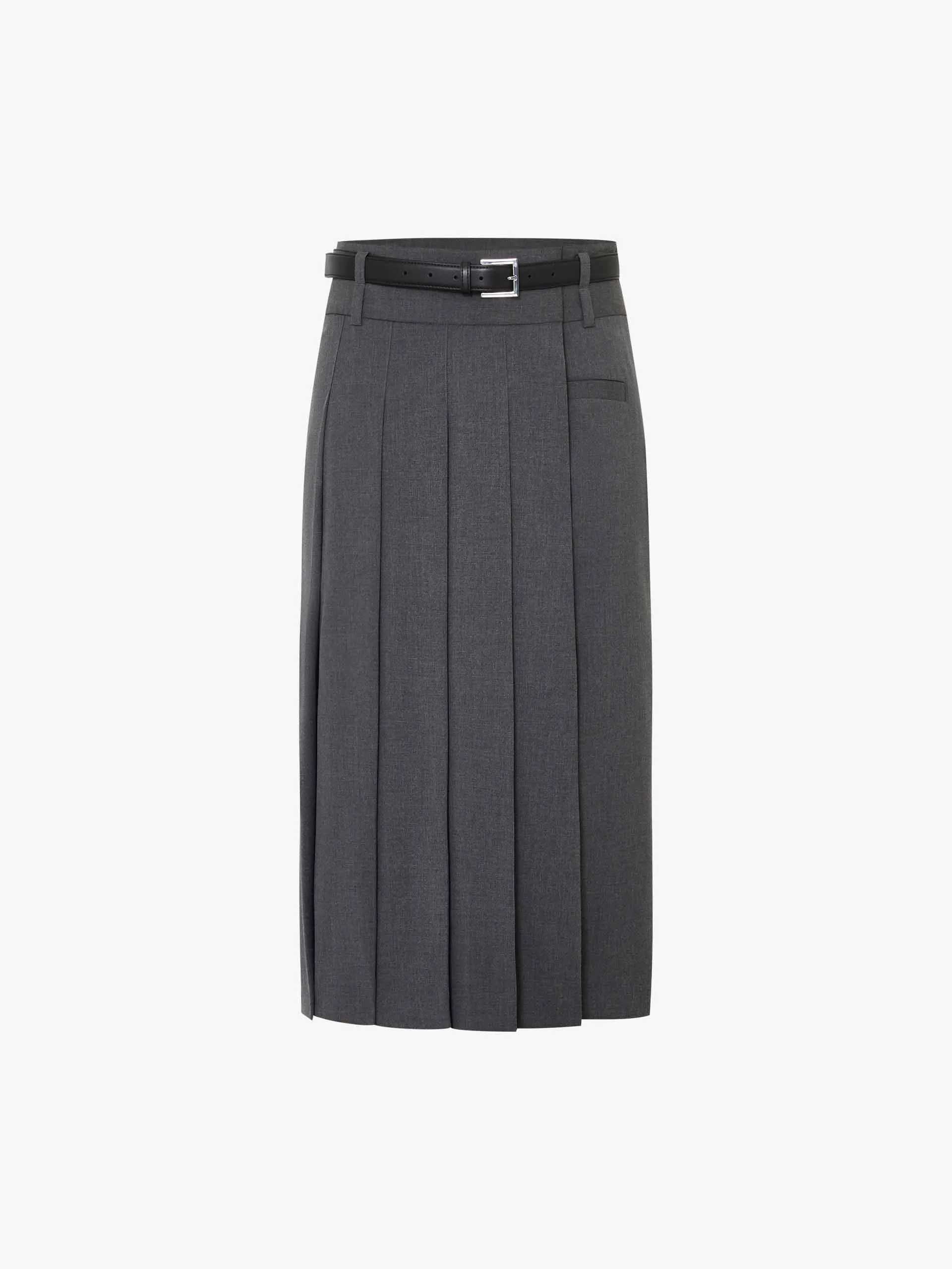 Mid Length Pleated Skirt