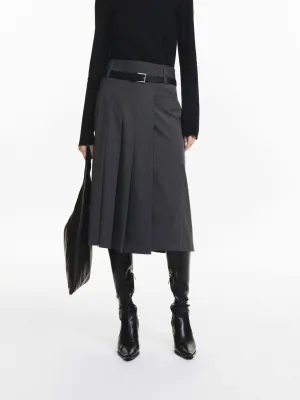 Mid Length Pleated Skirt