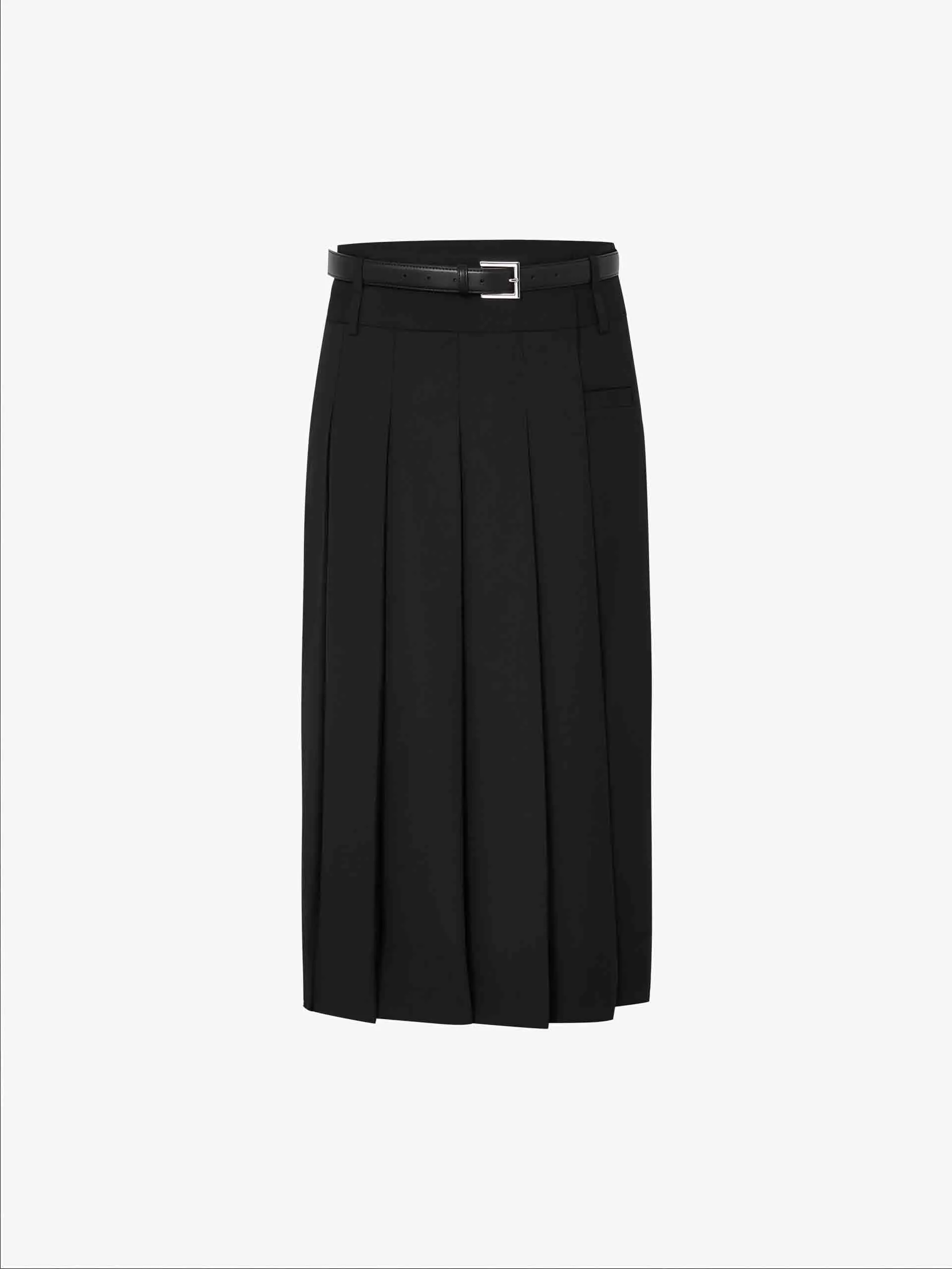 Mid Length Pleated Skirt