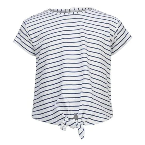 NAVY STRIPE GIRLS TIE TSHIRT