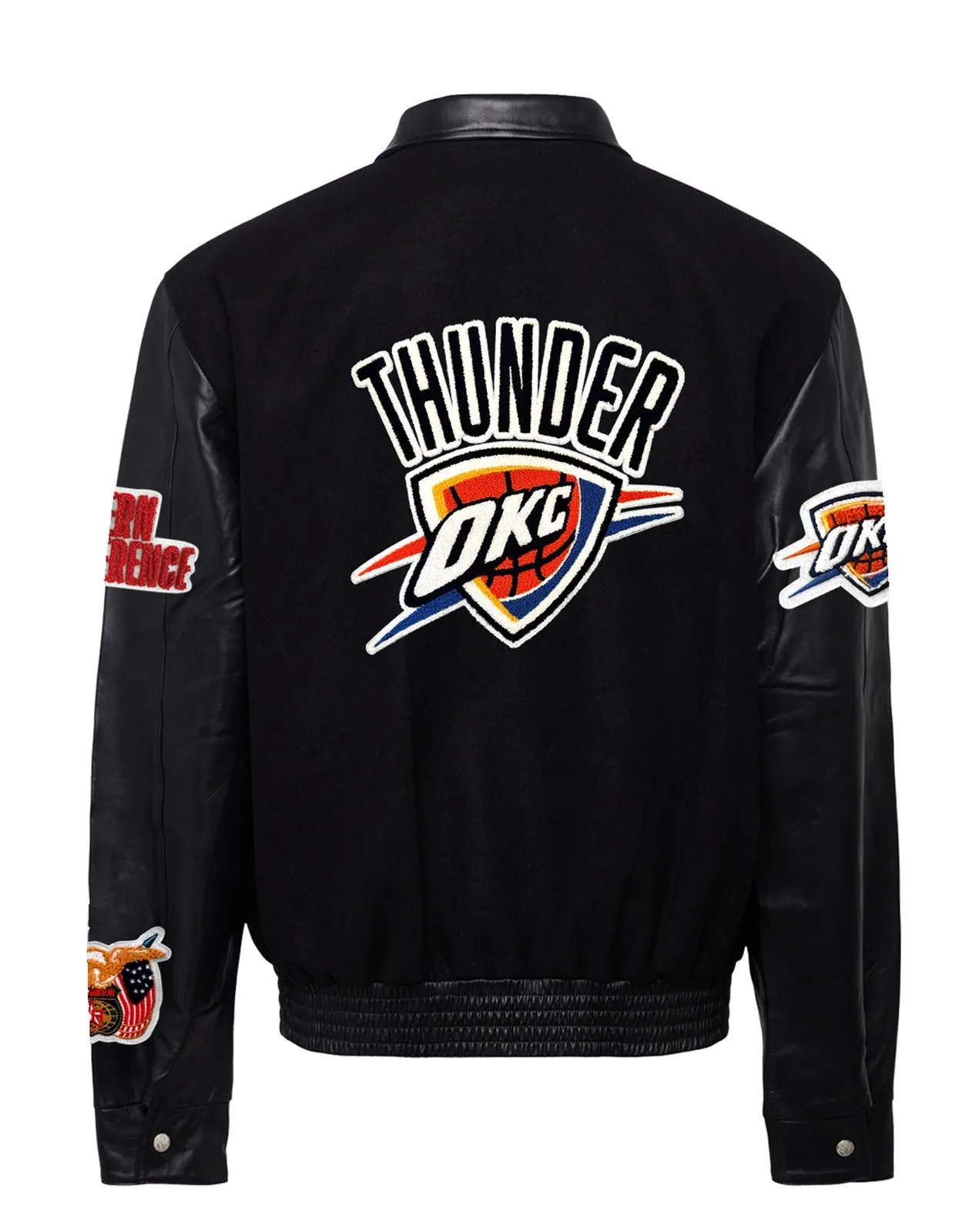 OKLAHOMA CITY THUNDER WOOL & LEATHER JACKET Black