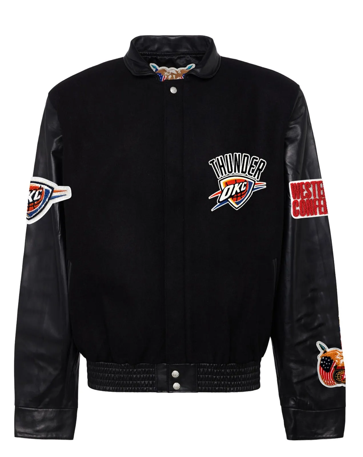 OKLAHOMA CITY THUNDER WOOL & LEATHER JACKET Black