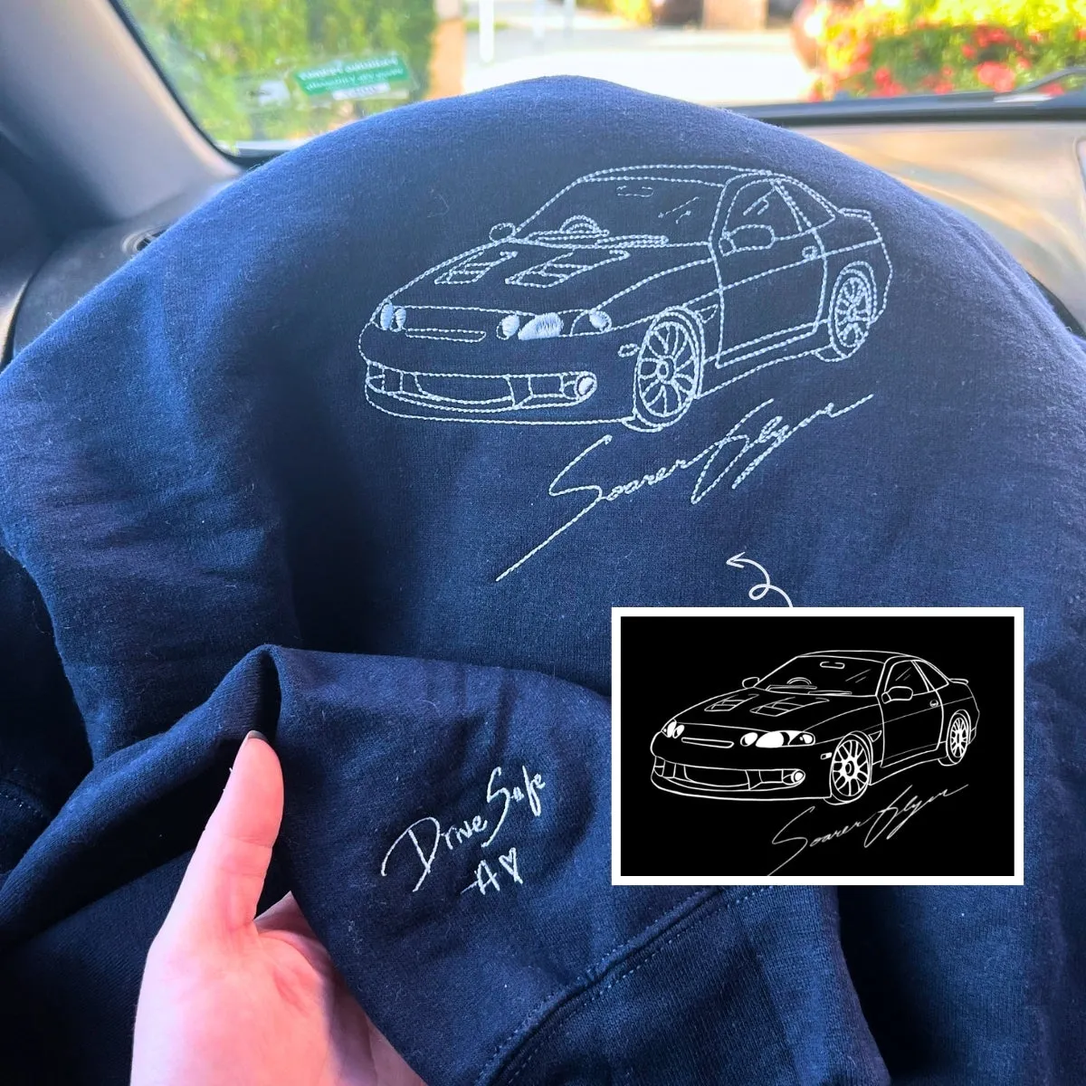 Personalized Birthday Gifts for Car Guys with Car on Hoodie or Sweatshirt