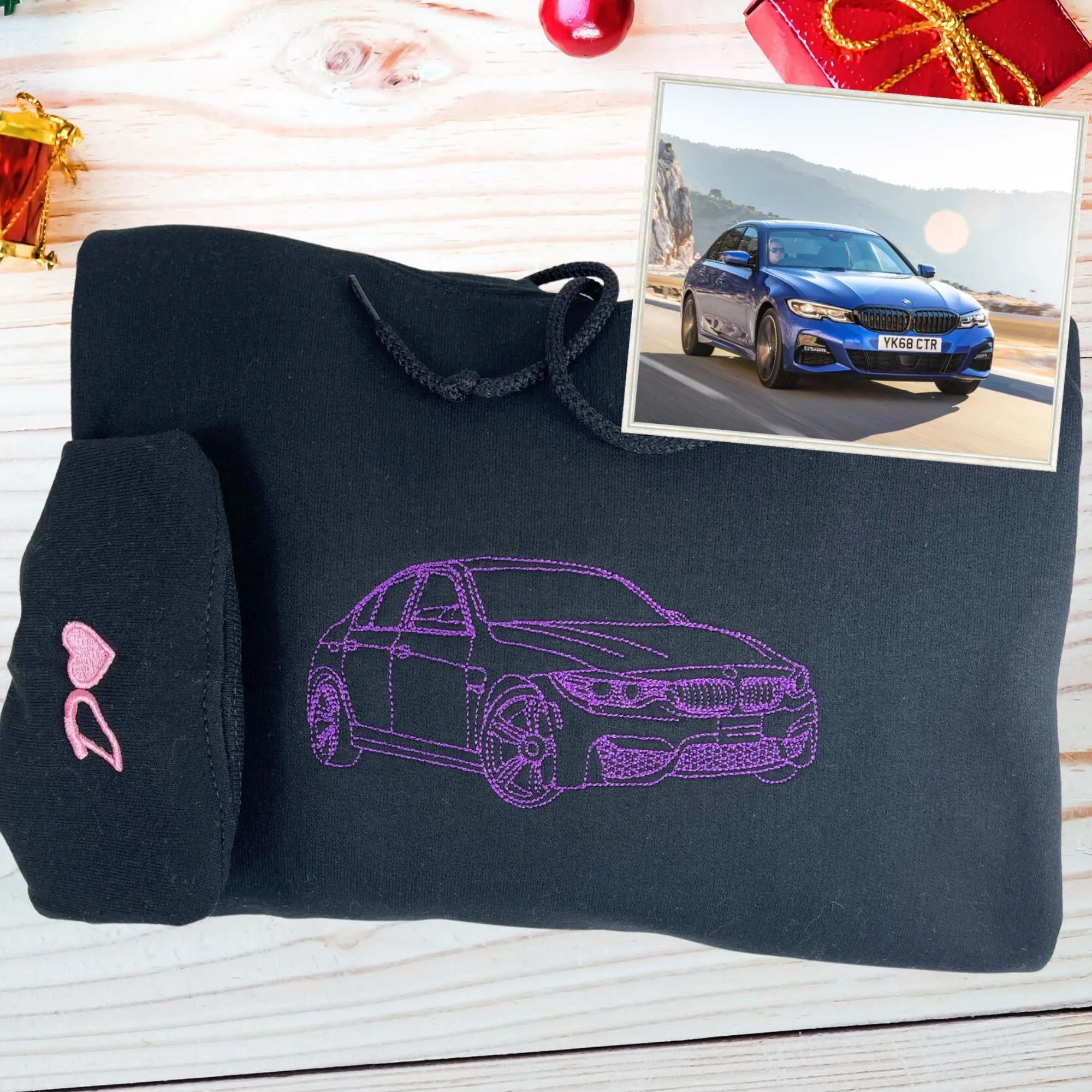 Personalized Birthday Gifts for Car Guys with Car on Hoodie or Sweatshirt