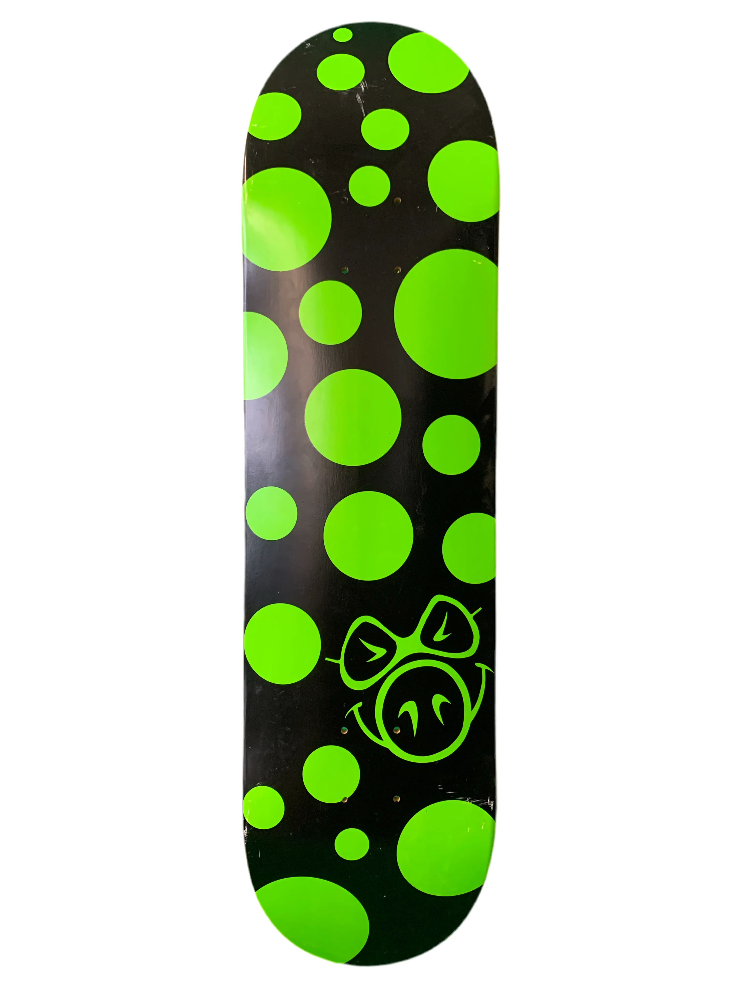 Pigwood Polka Dot Black Green 8.125" Classic Skateboard Deck