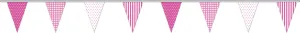 Pink gingham polka dot and stripe party baby shower retro bunting 9m long high quality