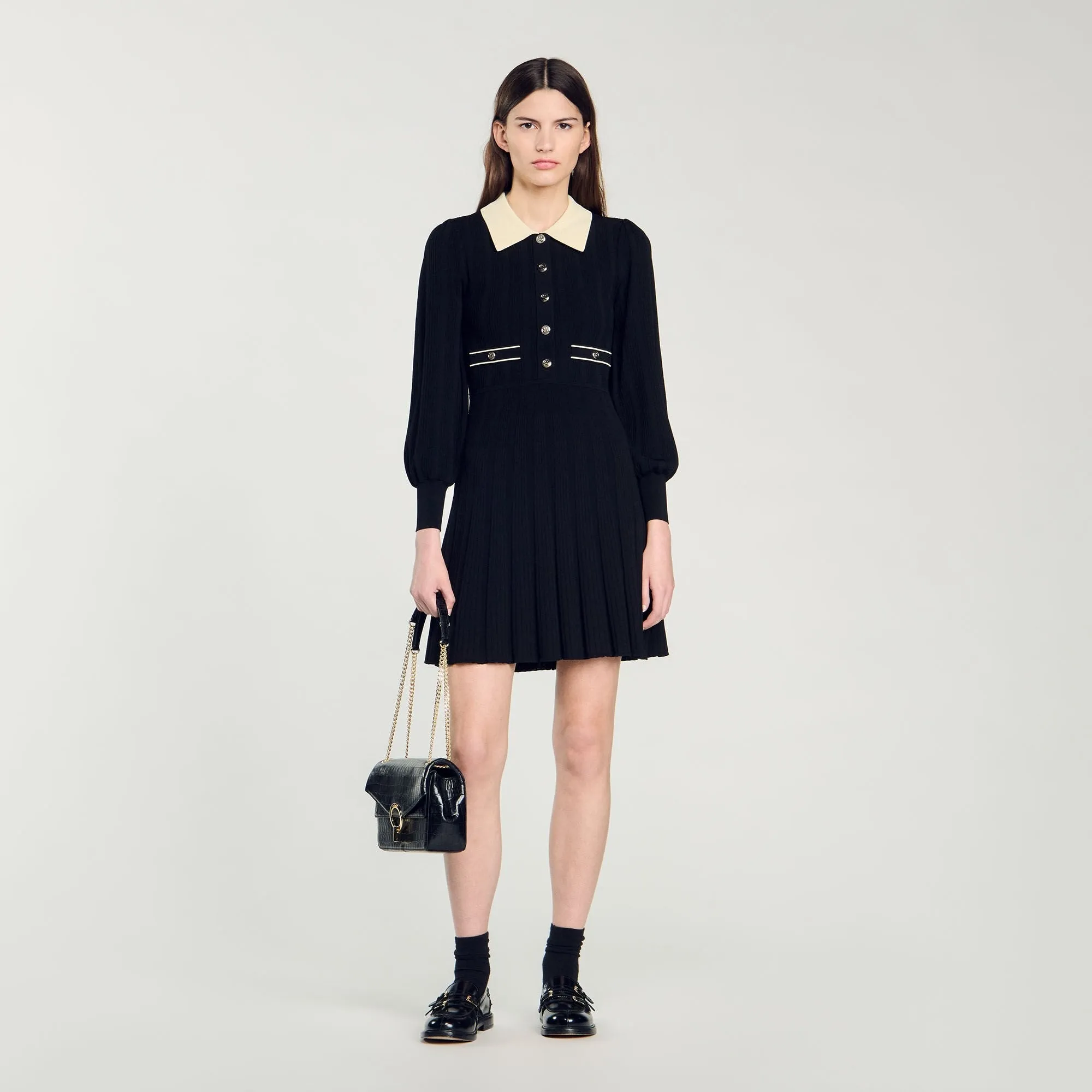 Pleated Knit Dress