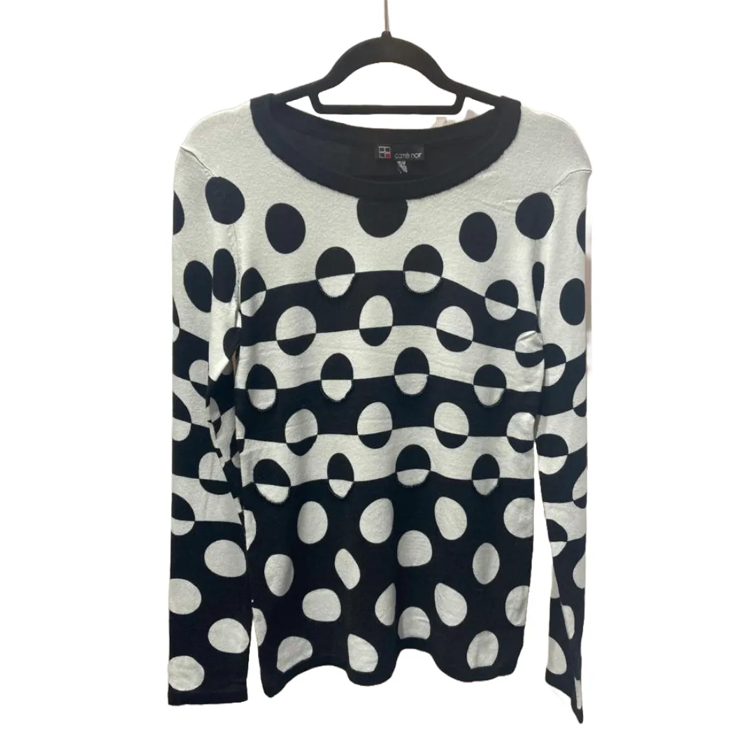 Polka Dot Sweater With Solid Back in Two Colors