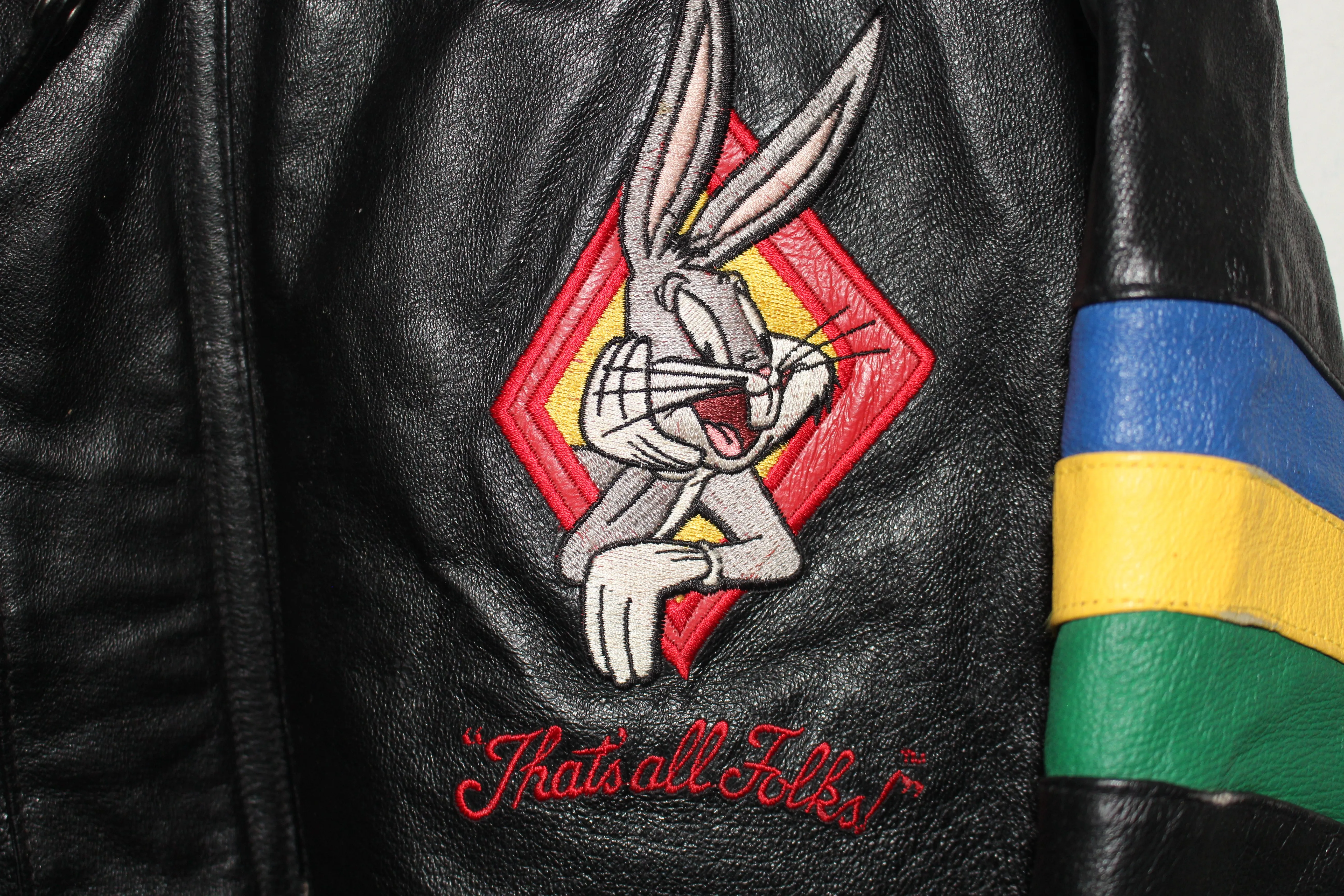 Rare 1997 Warner Bros Looney Tunes Leather Jacket (L)