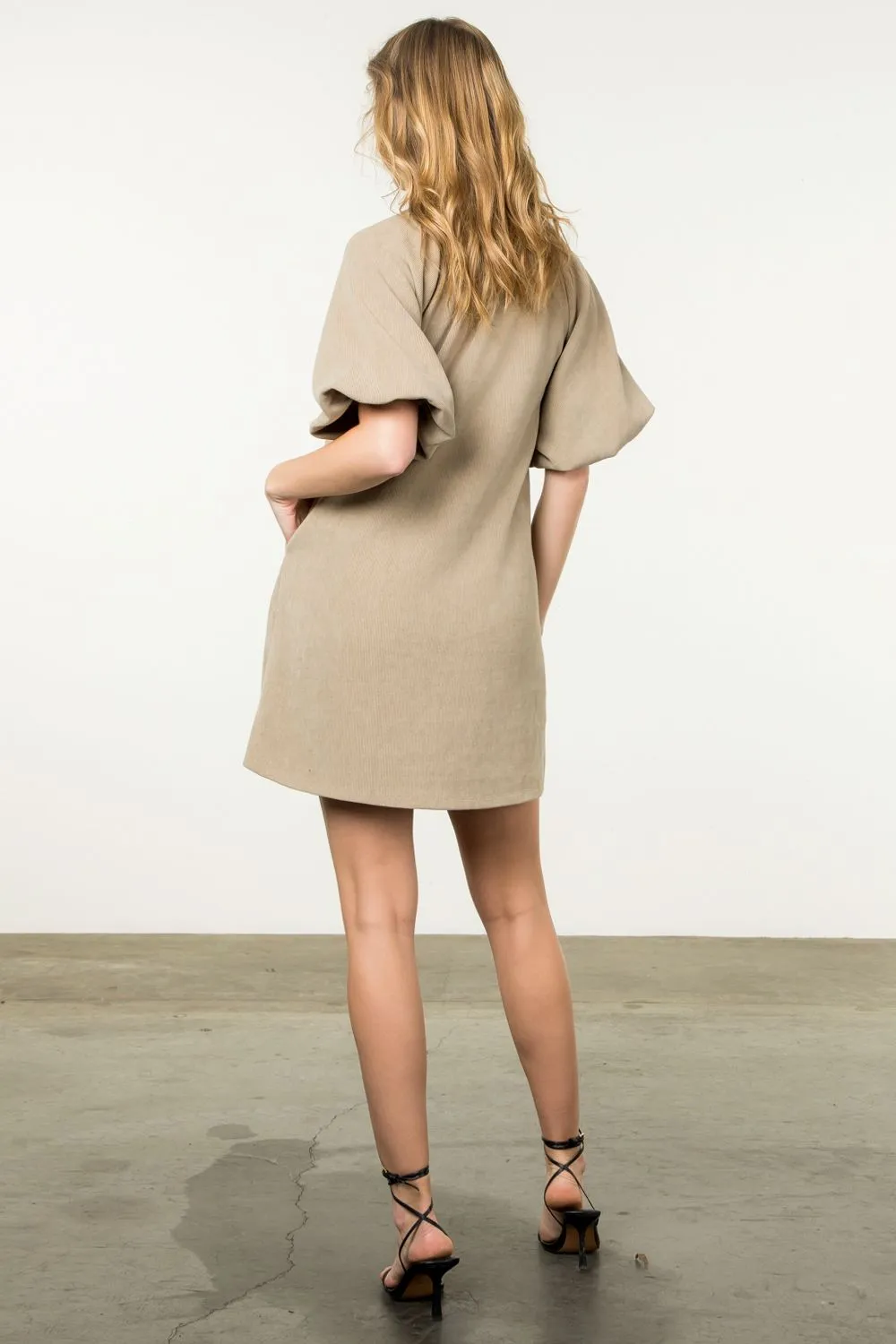 Remi Puff Sleeve Corduroy THML Dress