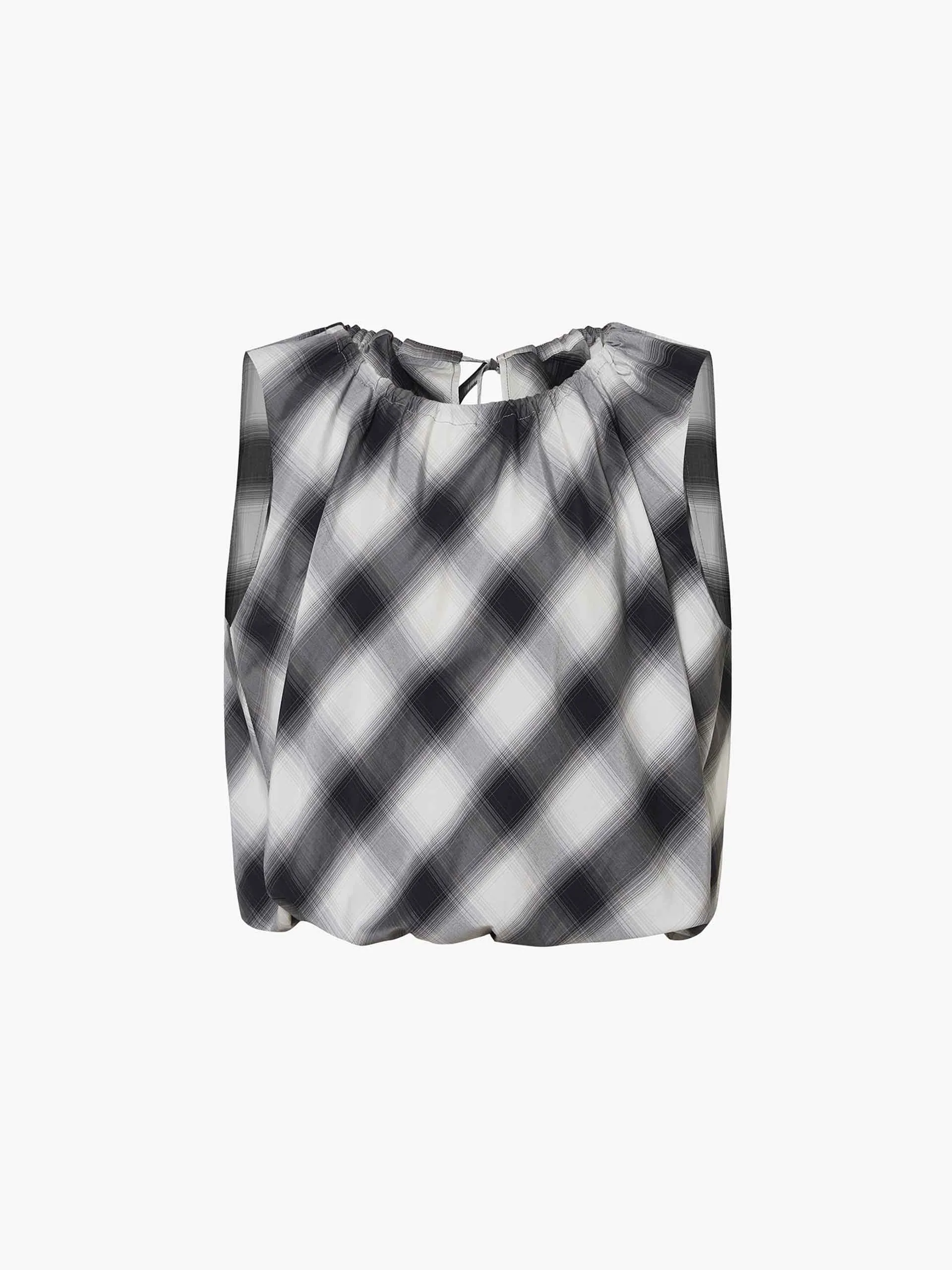 Sleeveless Checkered Top