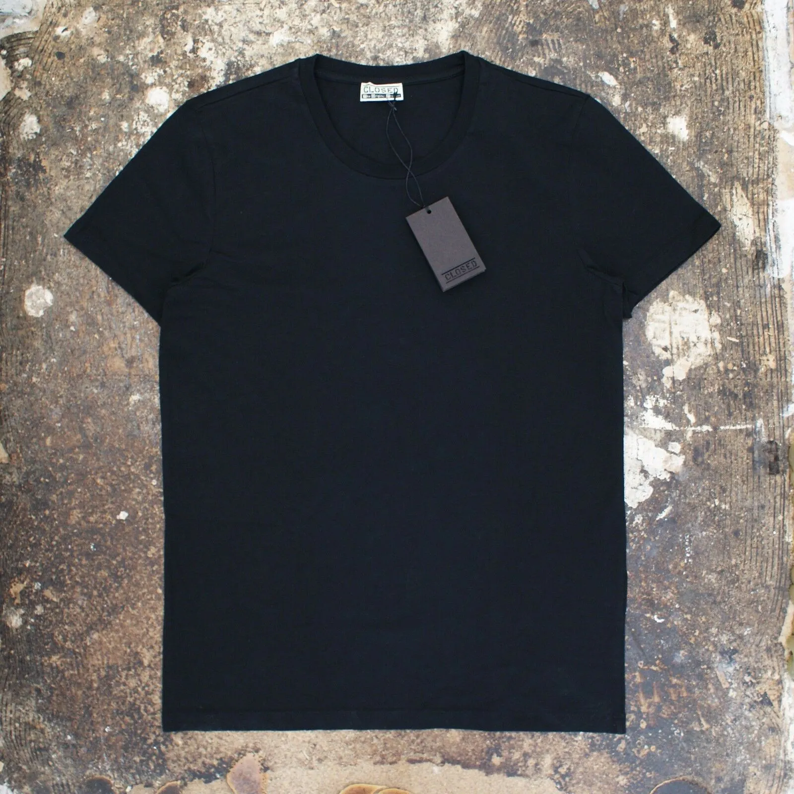 Solid Black Cotton Crewneck T Shirt