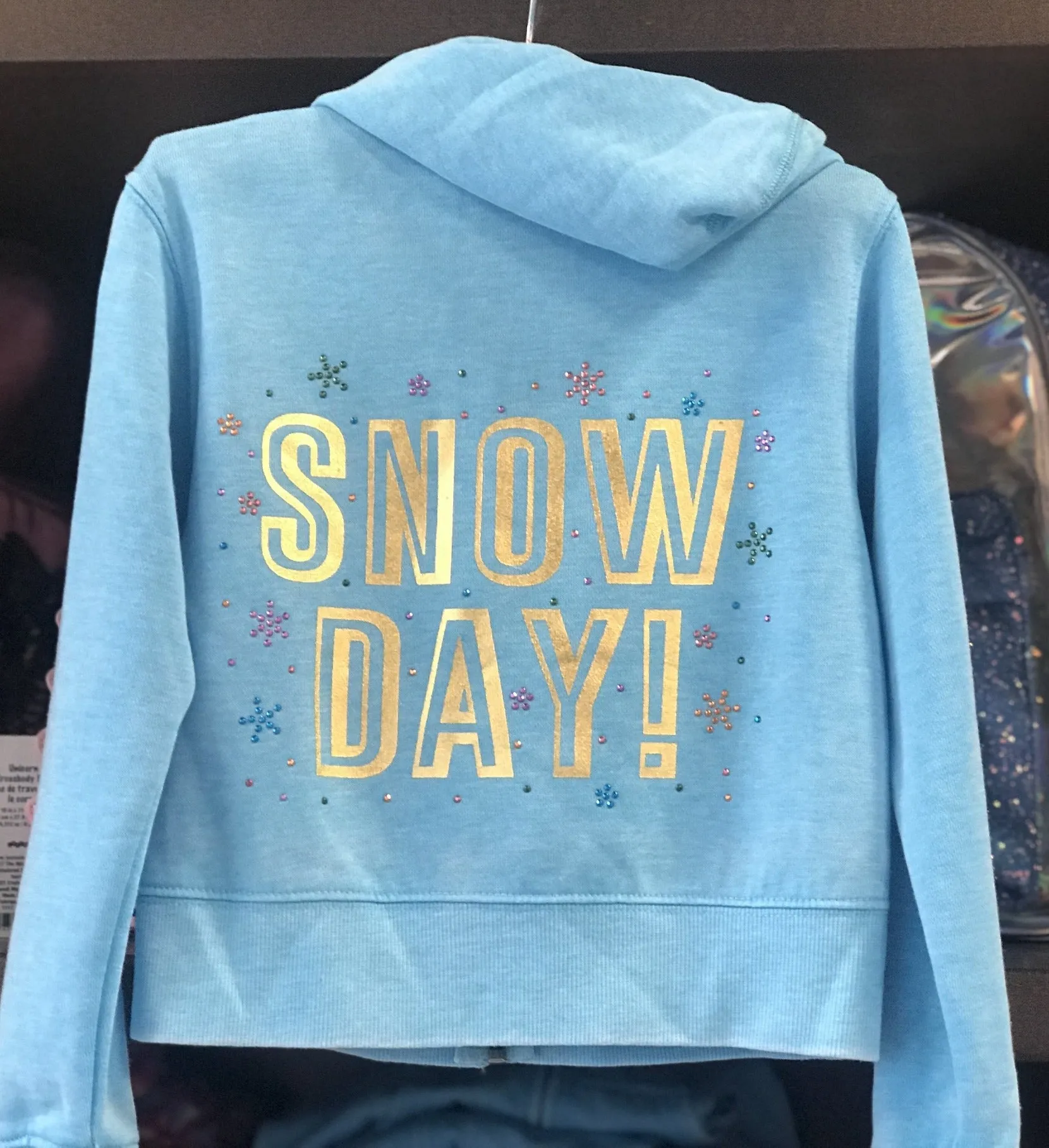 Sparkle By Stoopher Girls Crystal Snow Day Zip Up Hoodie