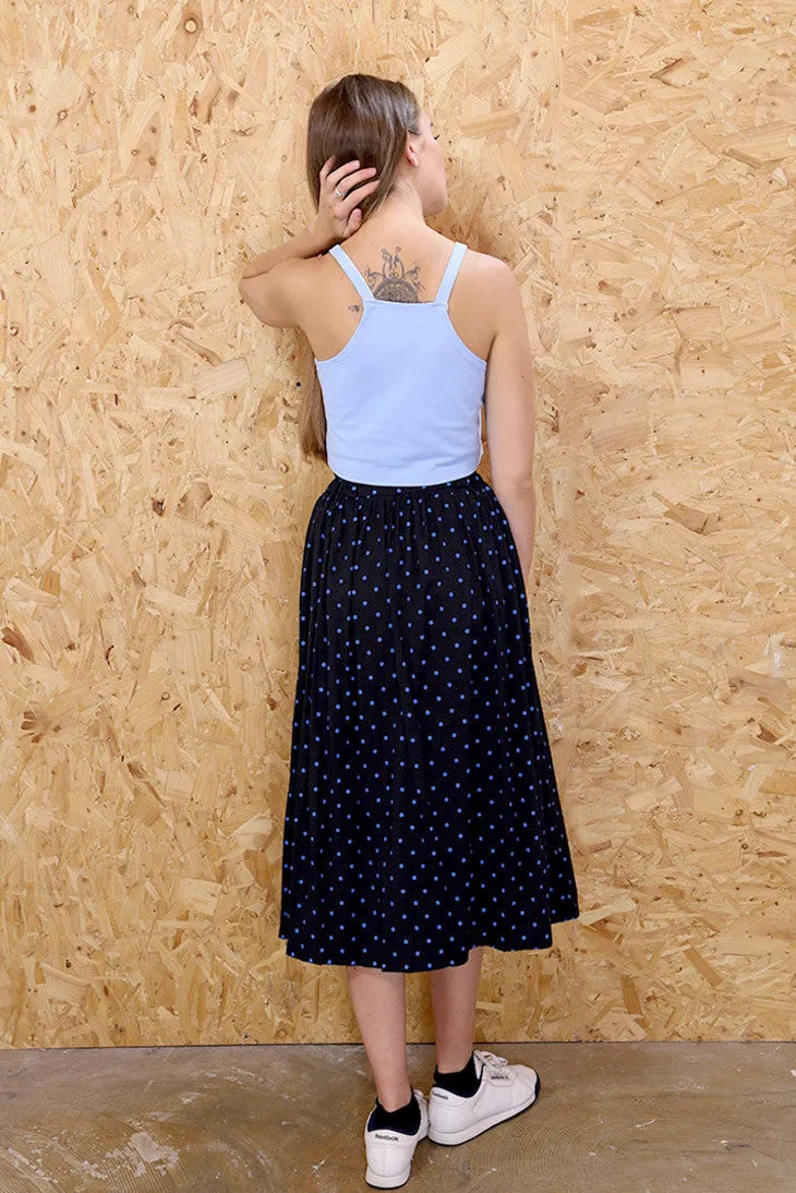 Spot On Black and Blue Maxi Skirt