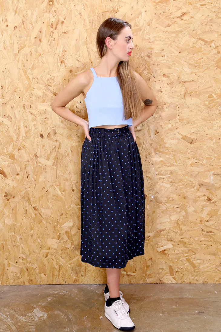 Spot On Black and Blue Maxi Skirt