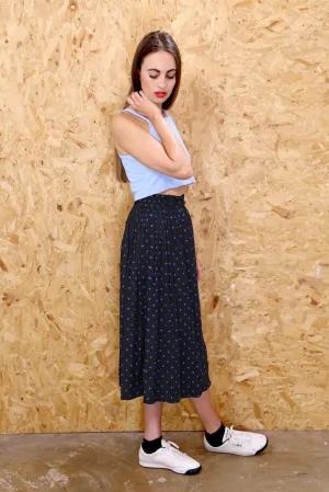 Spot On Black and Blue Maxi Skirt