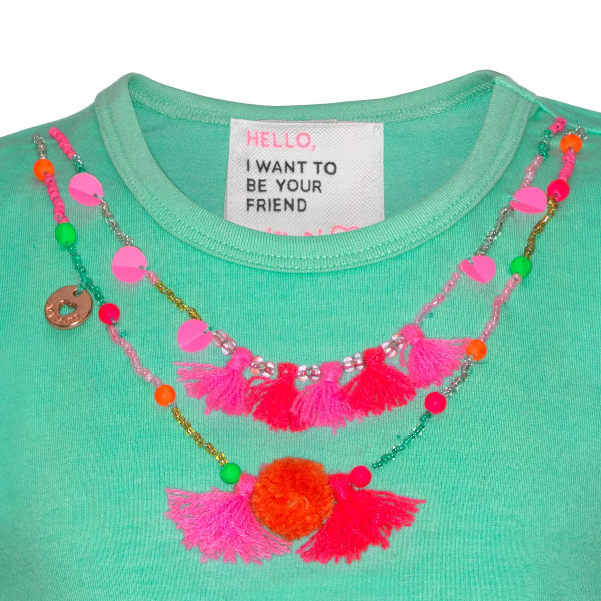 SS19 Mim-Pi Girls Green Necklace Top 260