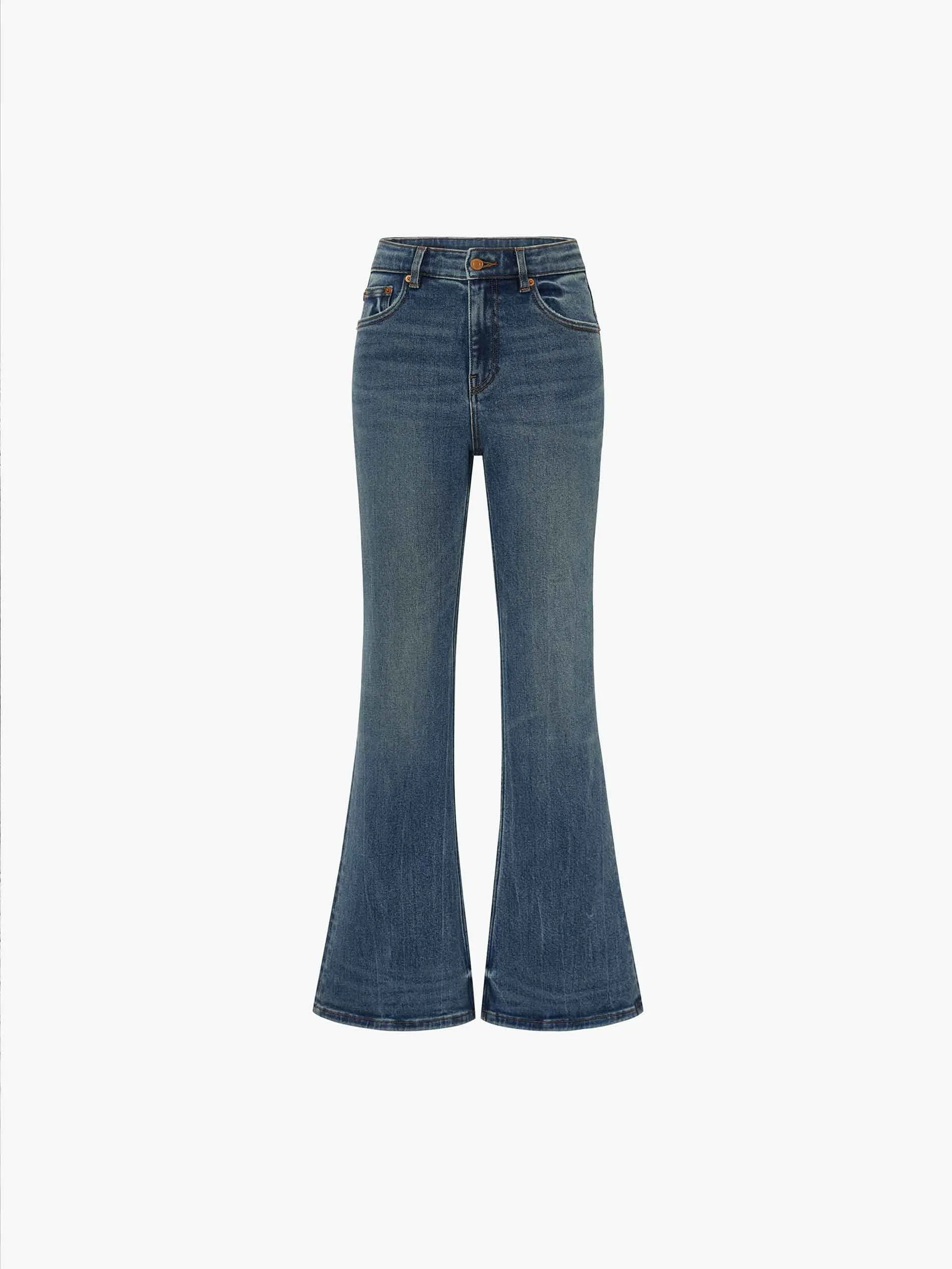 Straight Cotton Blend Jeans