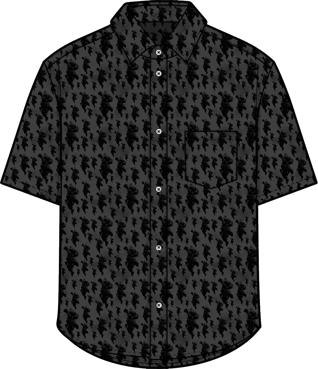 STREET FIGHTER - 'One Thousand Deaths' Button Up Shirt - Black