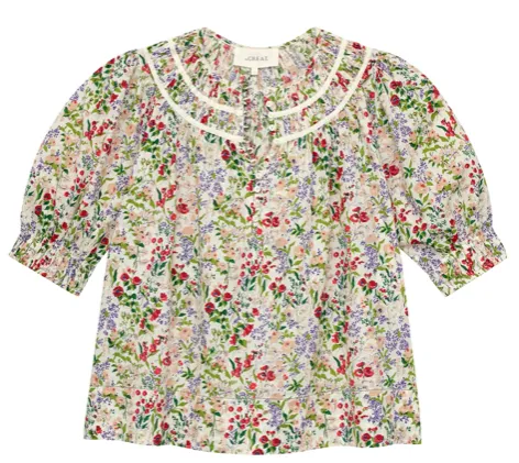 The Great - The Storyteller Top in Cream Fresh Water Floral