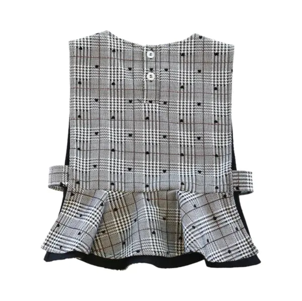 Velvet Heart Plaid Set - Black/White for girls