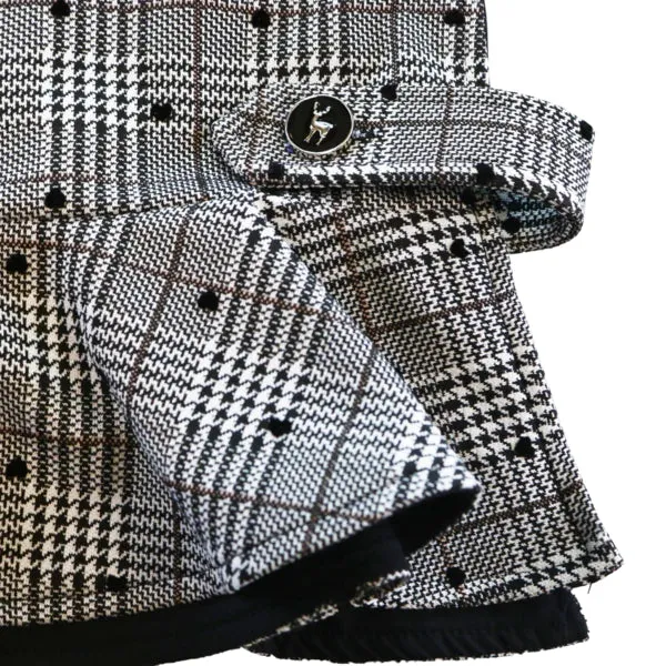 Velvet Heart Plaid Set - Black/White for girls