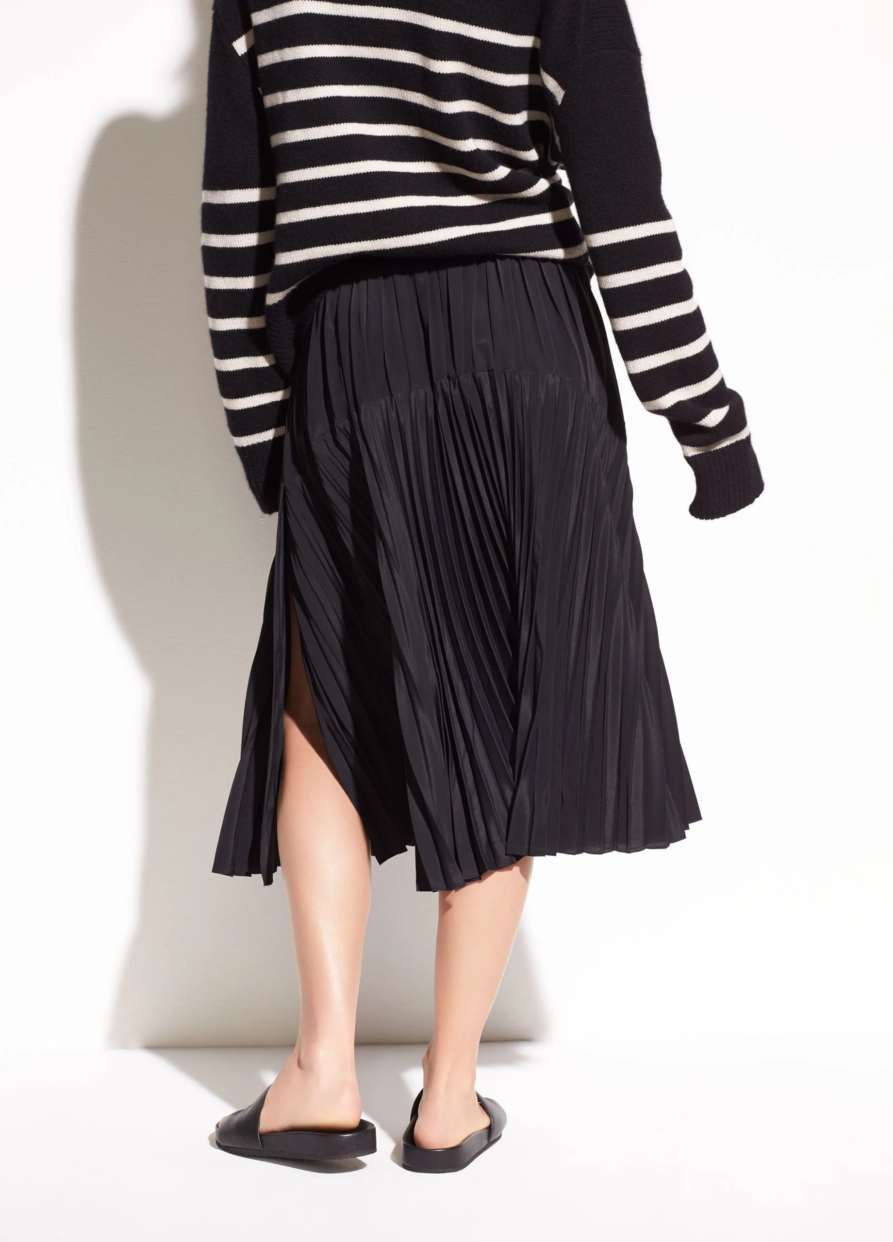 Vince - Pleated Italian Crepe de Chine Skirt