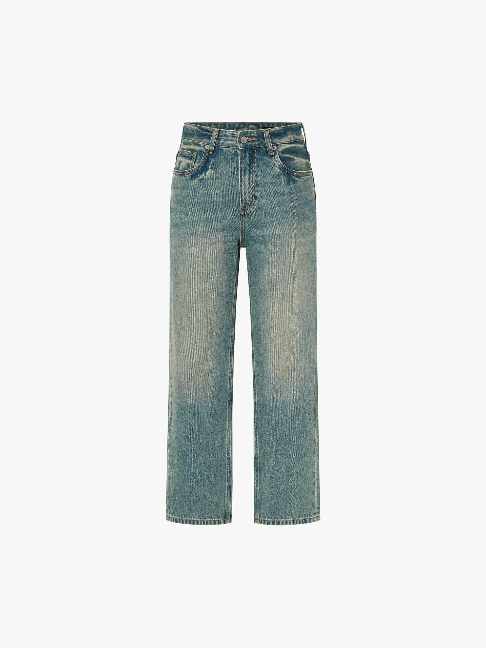 Washed Straight Leg Jeans