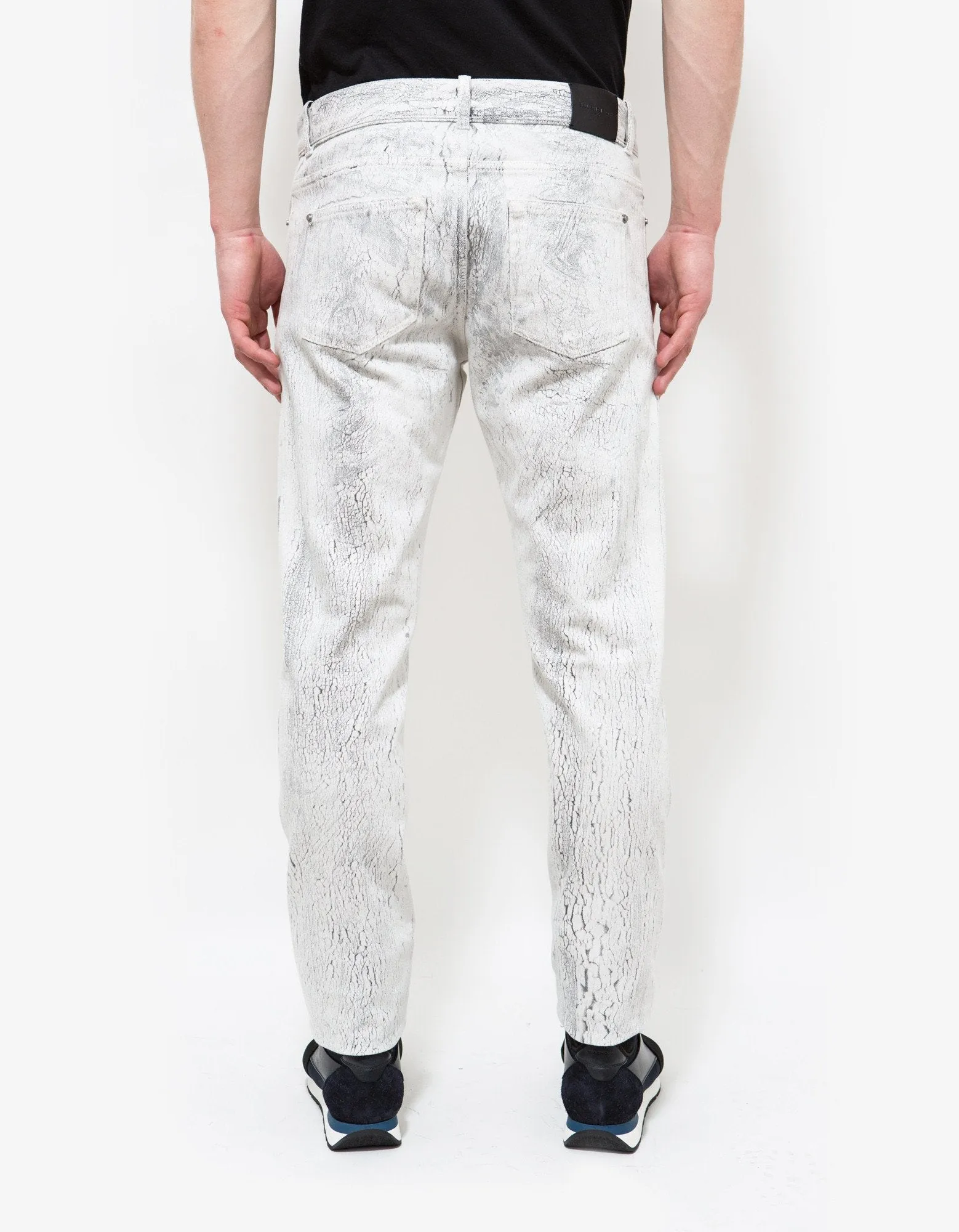 White Distressed Print Jeans -