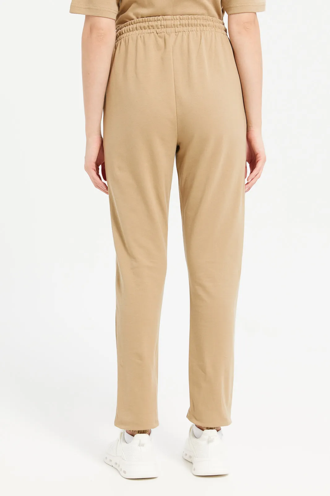 Women Brown Joggers With Pockets