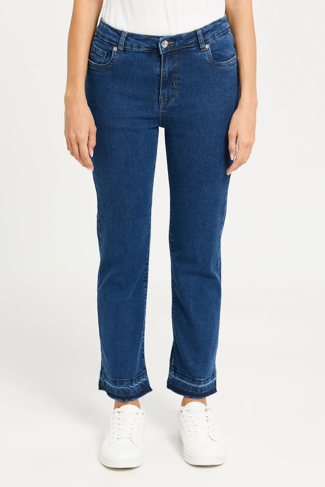 Women Navy Straight Fit Jeans