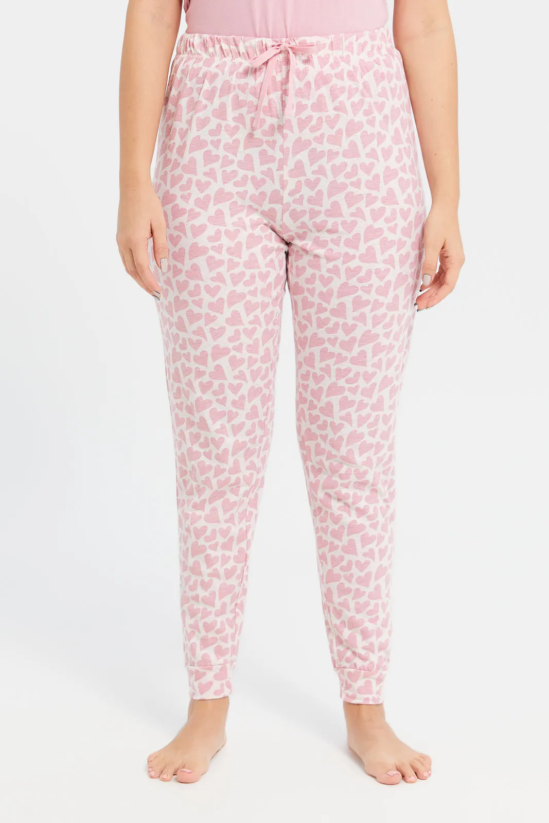 Women Pink Koala Print Pyjama Set (2 Piece)