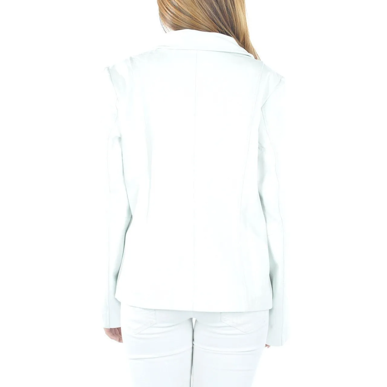 Womens White Leather Jacket